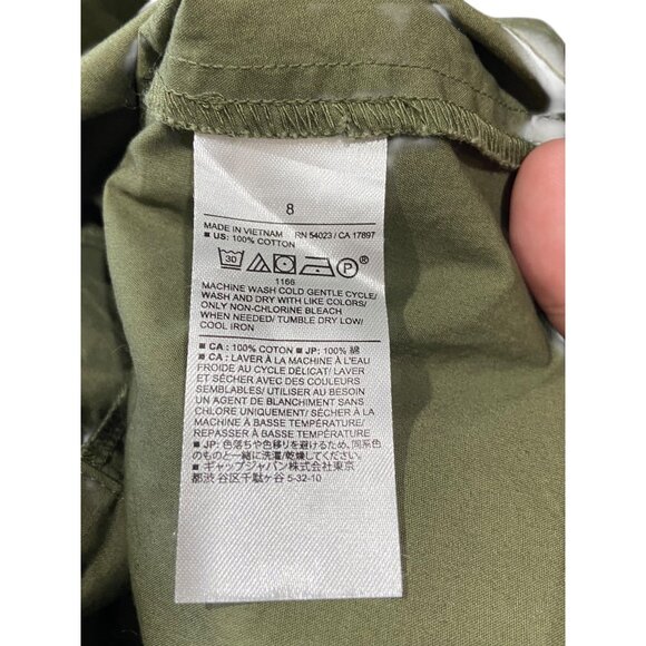 Banana Republic Button Front Convertible Sleeveless Blouse Olive Green Size 8 - Picture 4 of 12